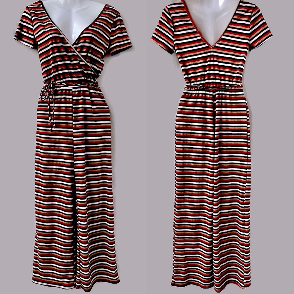 *Final Offer* Urban Outfitters NWOT Surplice Stripe Jumpsuit, Small - Picture 2 of 12